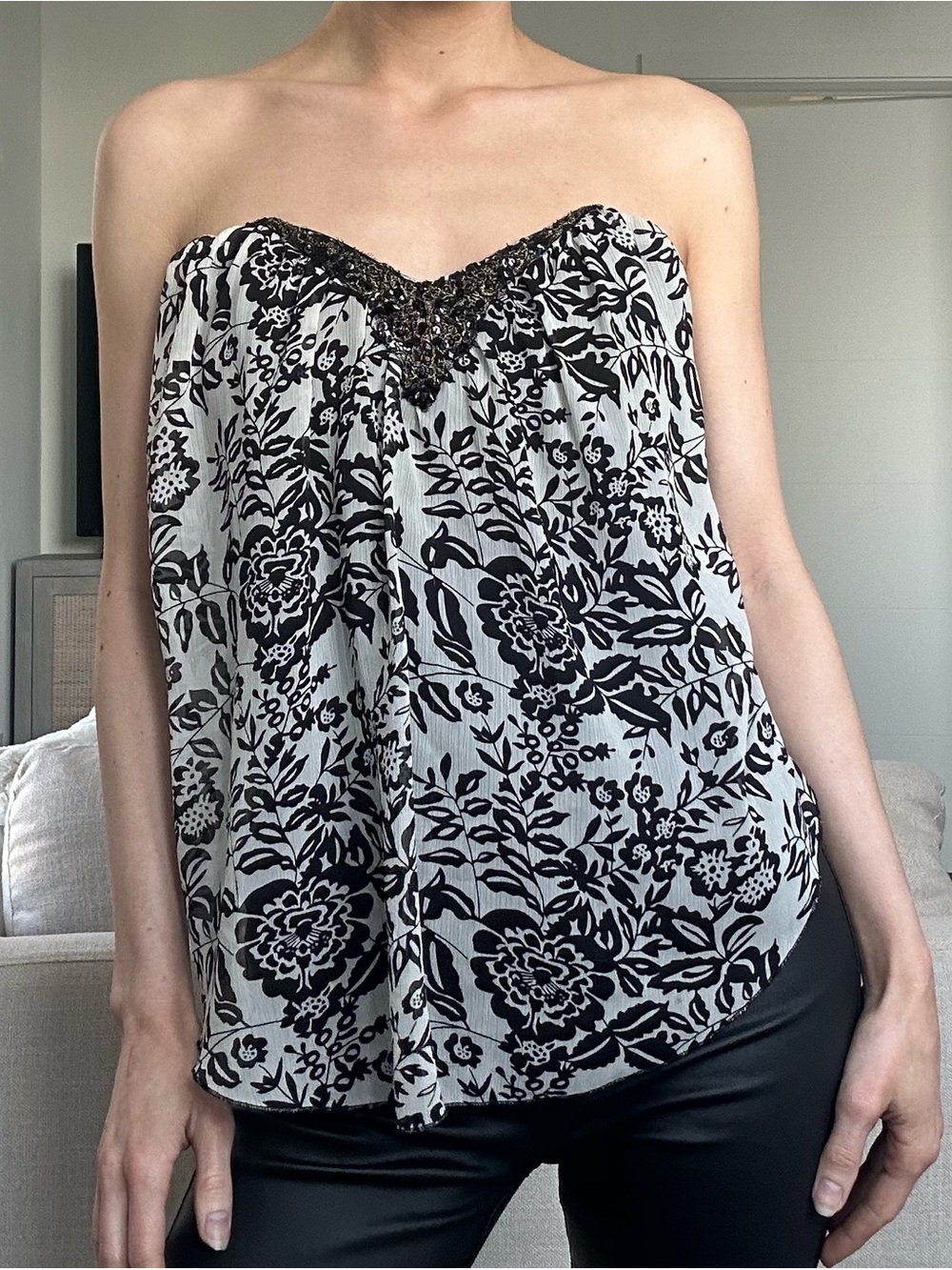 Vintage 2000s flowy corset strapless top